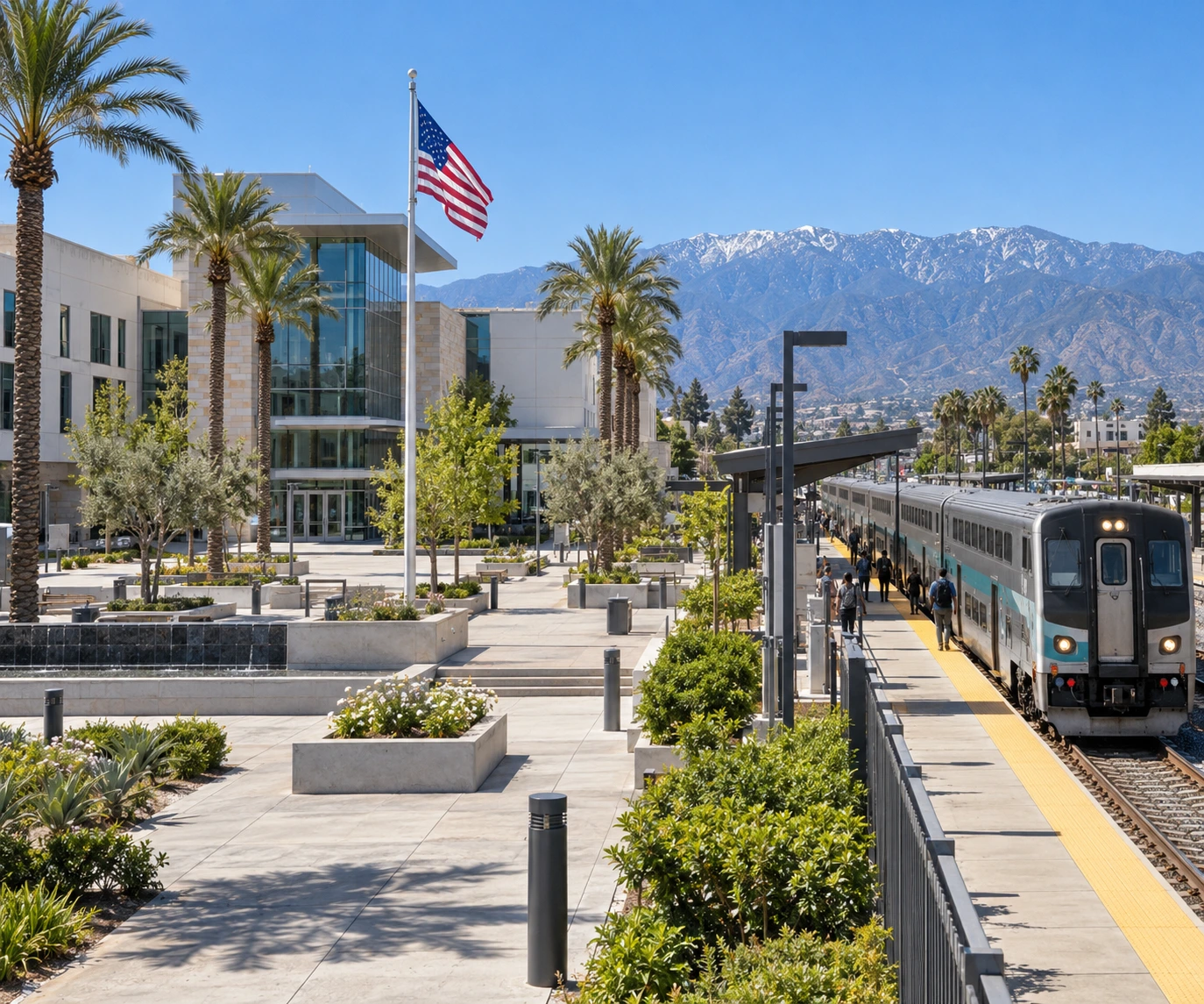 Baldwin Park City Hall and Metrolink station, Baldwin Park, California