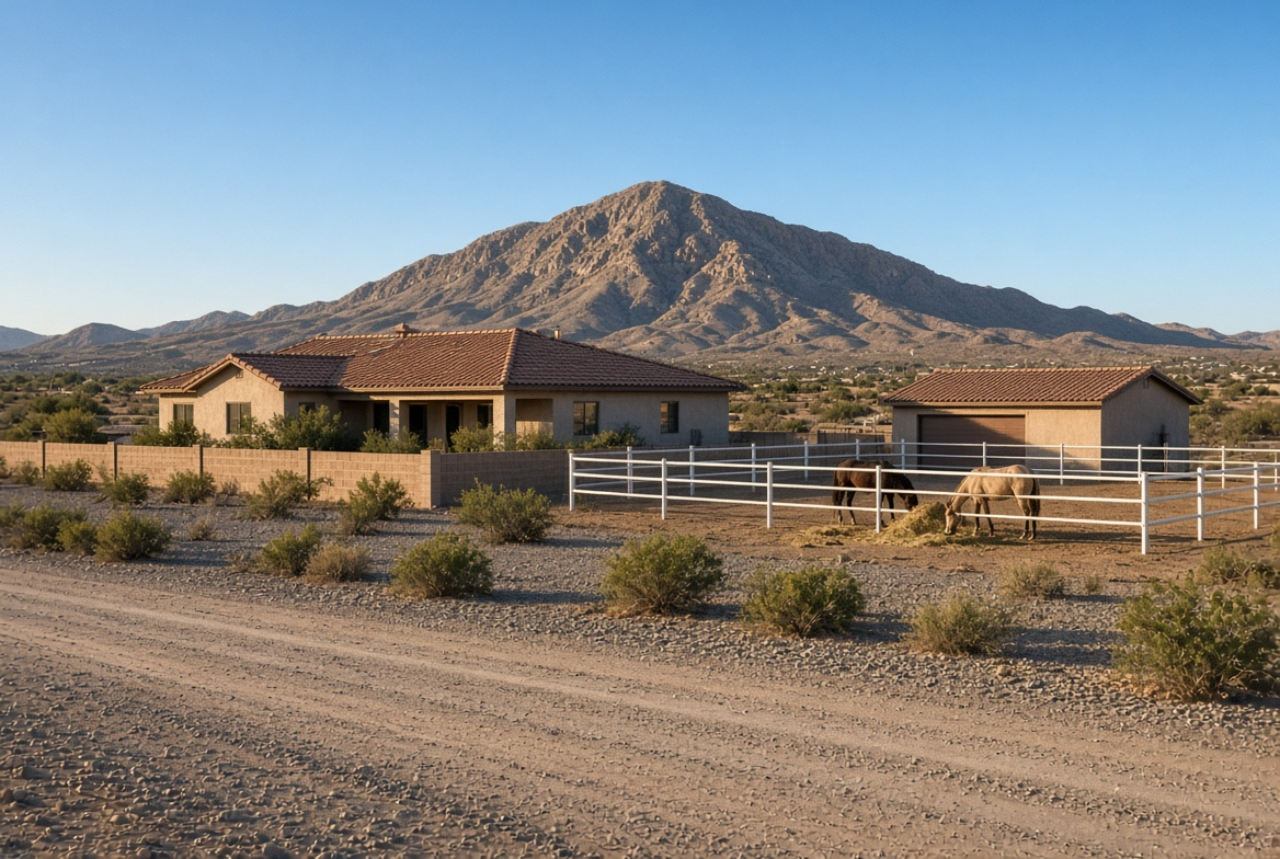 Horse property with a corral and RV garage on a large lot near Lone Mountain in Las Vegas, NV