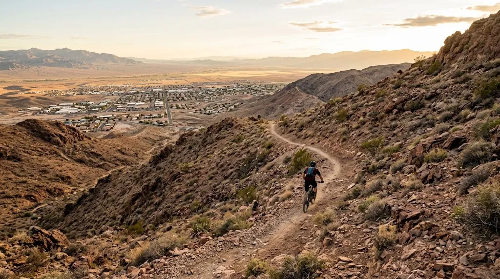 Mountain bike trail in Bootleg Canyon above Boulder City, NV