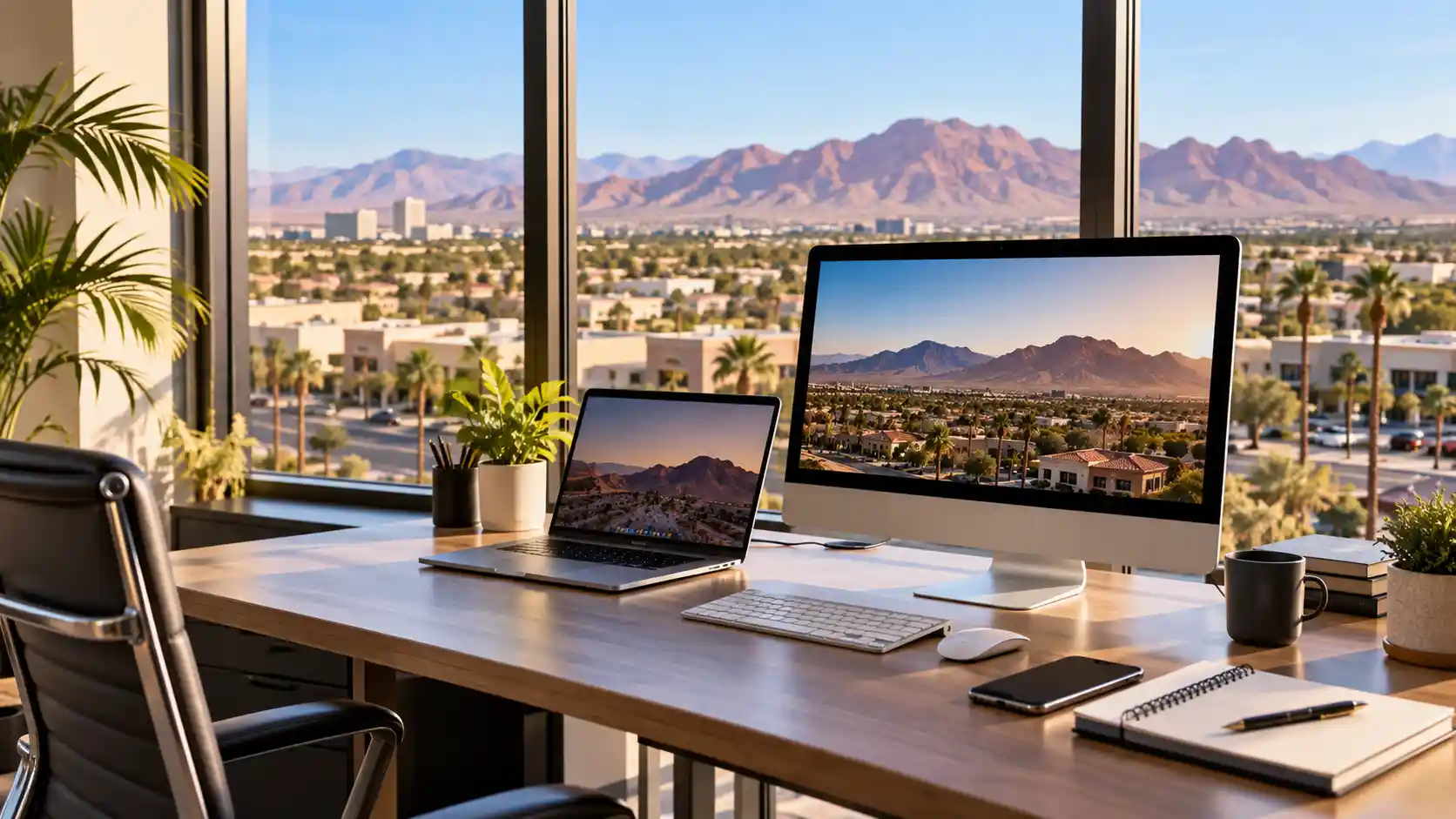 SEO Agency In Spring Valley, NV 2 SEO Agency In Spring Valley, NV workspace with a view of the Spring Mountains