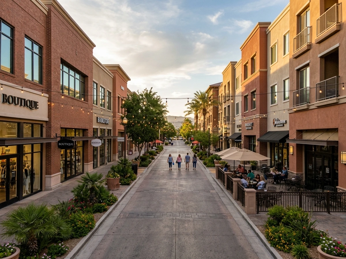 The District at Green Valley Ranch shopping street in Henderson, NV