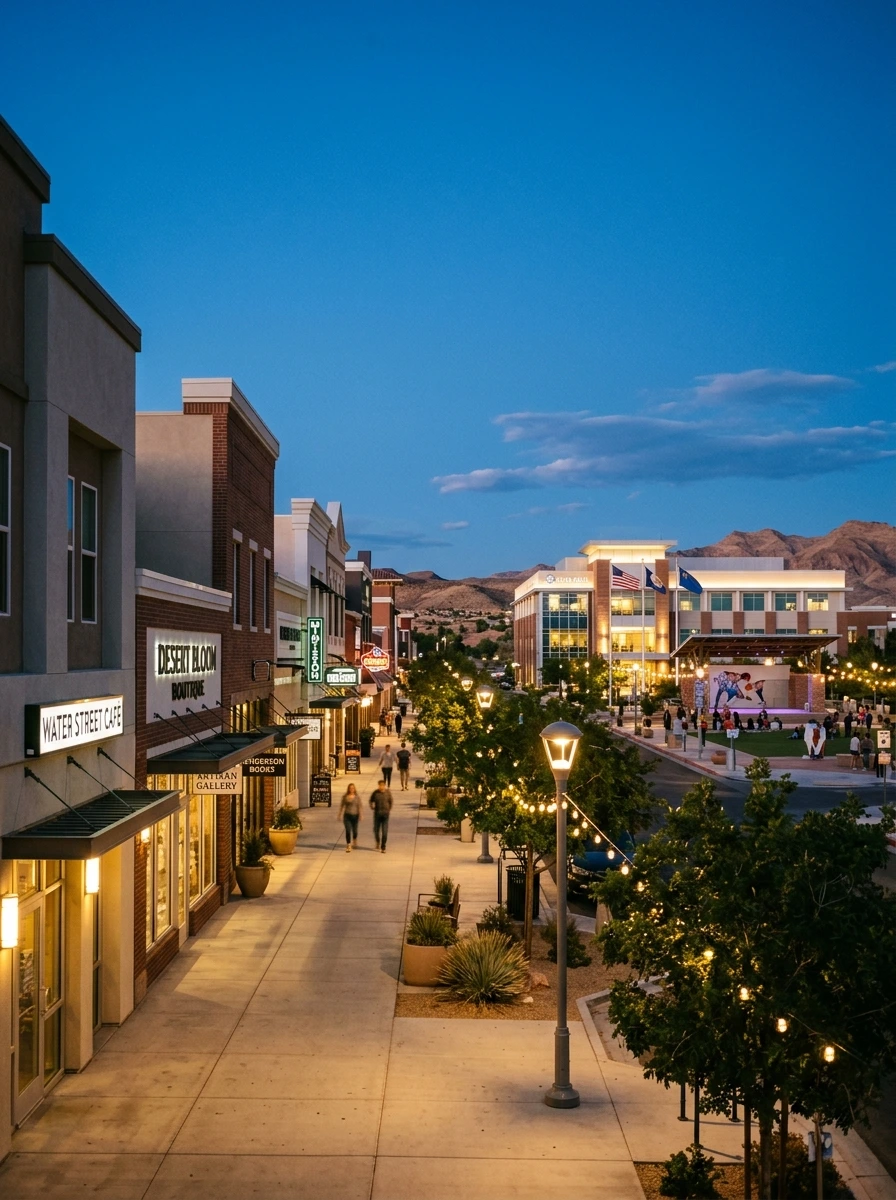Water Street in the Water Street District of downtown Henderson, NV