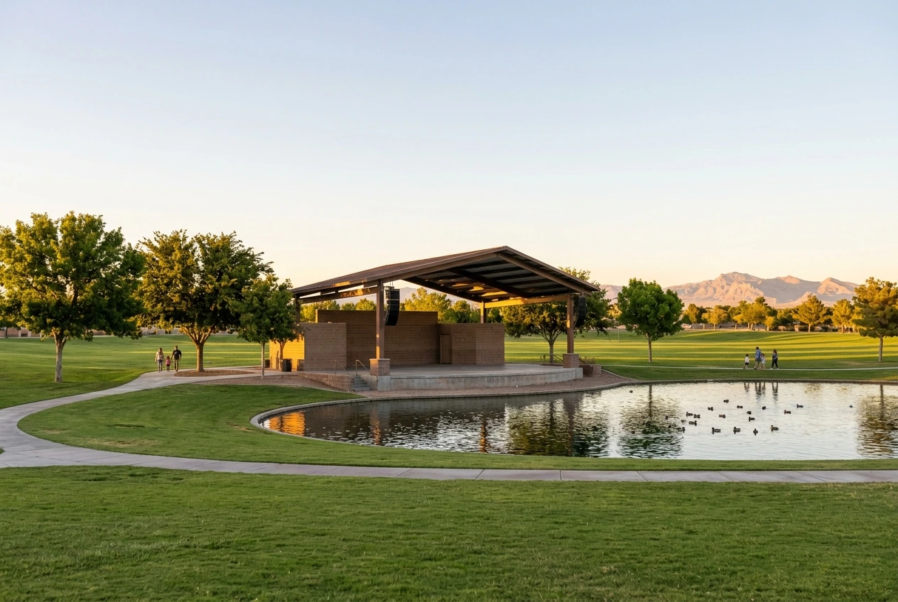 The AMP amphitheater and lawn at Craig Ranch Regional Park in North Las Vegas, Nevada