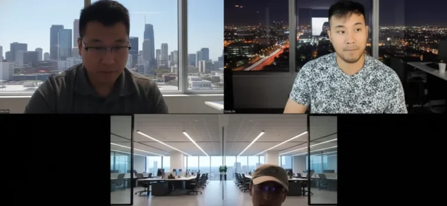 Business owners in Los Angeles having a zoom SEO consult