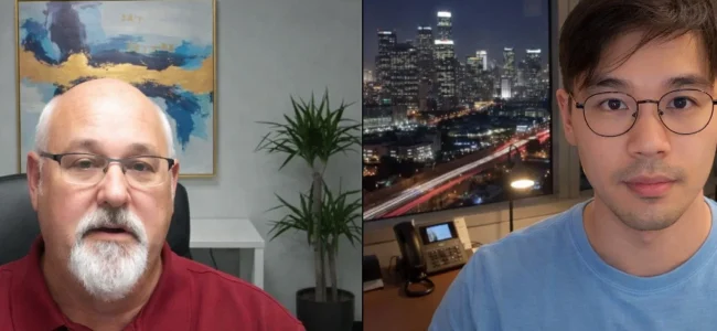 Digital strategist reviewing website traffic and SEO data with a client remotely in Denver, CO