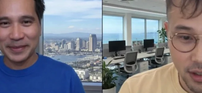 Los Angeles entrepreneur consulting with an SEO Expert during an online strategy session.