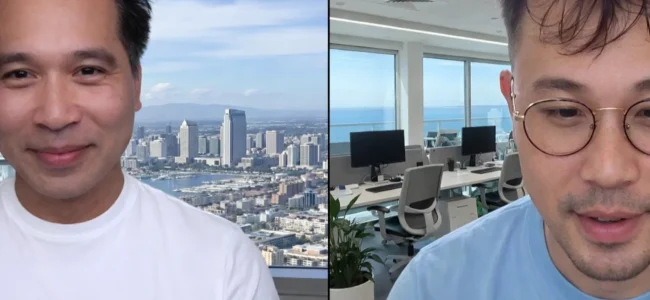 Marketing professional analyzing search engine metrics with a client over video conference in Denver, CO