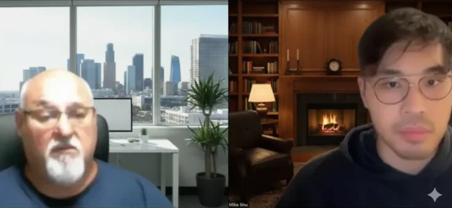 Mike consulting an entrepreneur on Zoom