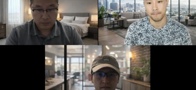 Online meeting between SEO strategist and clients reviewing digital marketing metrics in NYC, NY