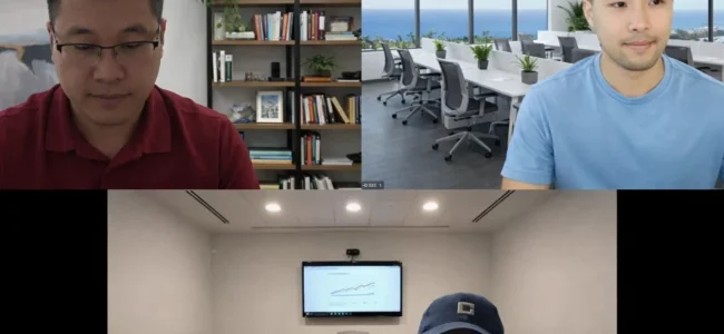 Remote meeting with a Denver, CO client reviewing website analytics and SEO performance