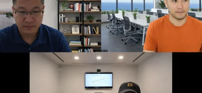 SEO consultant hosting a Zoom meeting with clients from Denver, Colorado