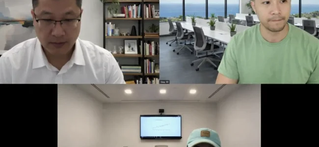 SEO expert sharing performance reports with clients in a remote meeting setup in NYC, NY