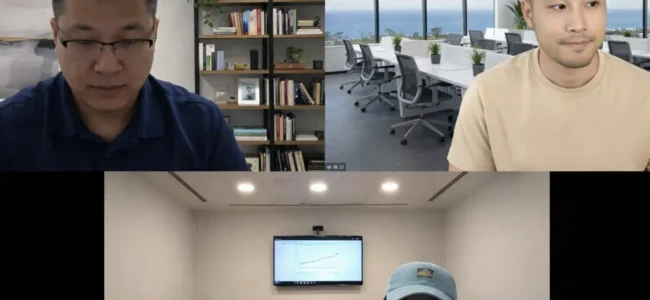 SEO professional walking through website performance insights in a virtual meeting based in NYC, NY