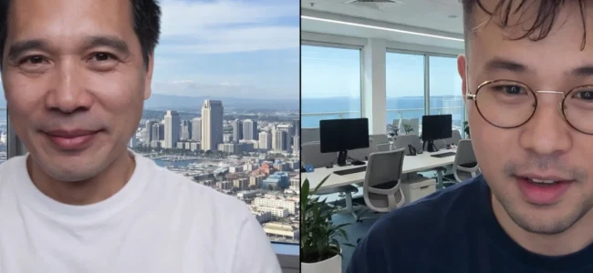 SEO specialist hosting a video conference with a New York City client