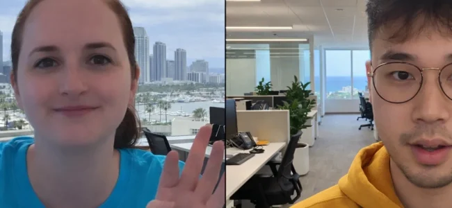 SEO specialist reviewing website performance metrics in a virtual meeting with a client in NYC, NY