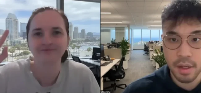 San Diego female business owner with Mike for SEO consultation