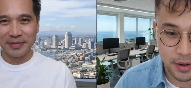 Search engine optimization consultant speaking with a client on Zoom in Los Angeles, CA