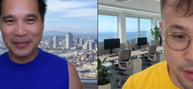 Small business owner in Los Angeles reviewing SEO plans