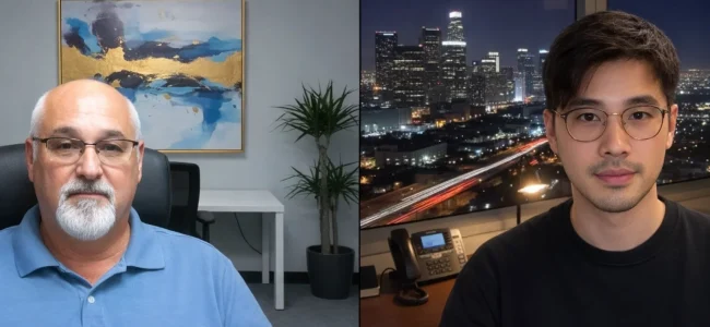 Video conference session between an SEO consultant and a New York City, NY client